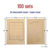 100-Pack A4/A3 Acid-Free Kraft Paper Document Covers for School, Law Firm, Architectural Use