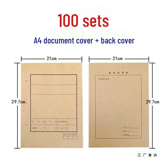 100-Pack A4/A3 Acid-Free Kraft Paper Document Covers for School, Law Firm, Architectural Use