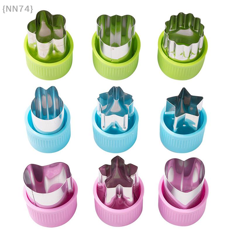 3pcs/set Star Heart Shape Vegetables Cutter Plastic Handle Portable Cook Tools Stainless Steel Fruit Cutting Die Kitchen Gadgets