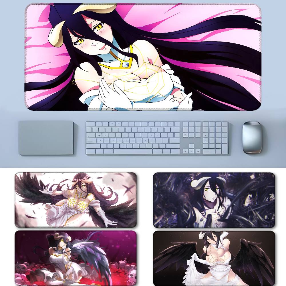 O-Overlord Albedo Anime Mouse Pad Rubber Thicken Overlock Gaming Table Mat Office Computer Keyboard Pad PC Mousepad