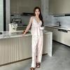 3-teiliges Pyjama-Set Hosenträger Robe Feminine Spitze Pyjama Herbst und Winter Samt Hausanzug Pyjama Freizeitkleidung