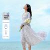 Autumn Water Yiren Elegant Ruffle Cardigan Sling Dress Set