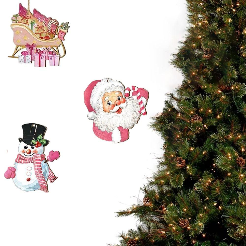 24Pcs/set Hangable Christmas Hanging Pendant Simple Christmas Tree Ornaments New Year