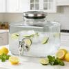 Clear Glass Juice Pitcher With Leak Proof Lid And Easy Press Dispensing System Party Water Jugs with Spigot