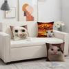 Cat Funny Meme Cushion Cover Birthday Anniversary Gifts Double Sided Printed Zipper Cushion Cover Soft Skin Bedding