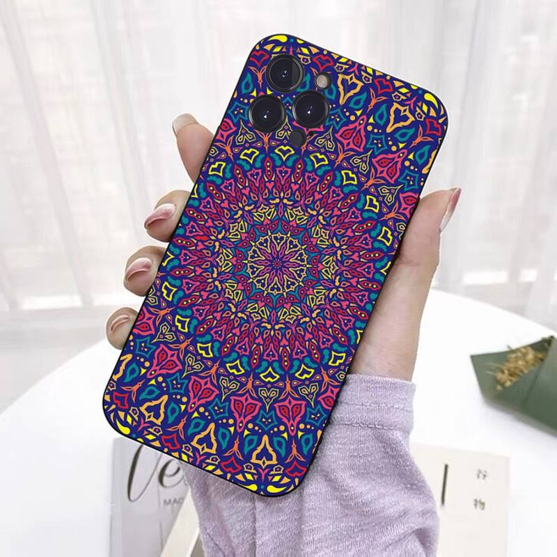 Mandala Chakra Yoga Etui na telefon Silikonowe Miękkie Do iPhone'a 14 13 12 11 Pro Mini XS MAX 8 7 6 Plus X 2020 XR Shell