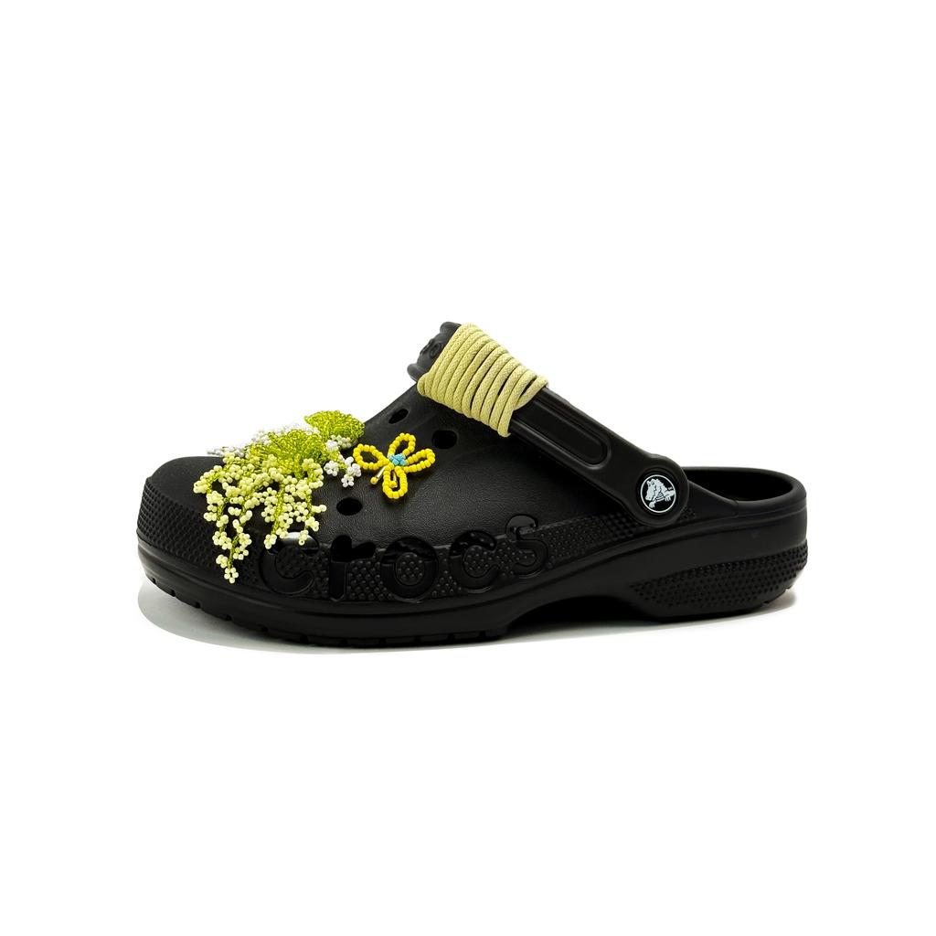 Crocs Baya EVA Fresh and Romantic Sweet Dopamine Butterfly Flower Fashion and Leisure College Hole Shoes Women Black