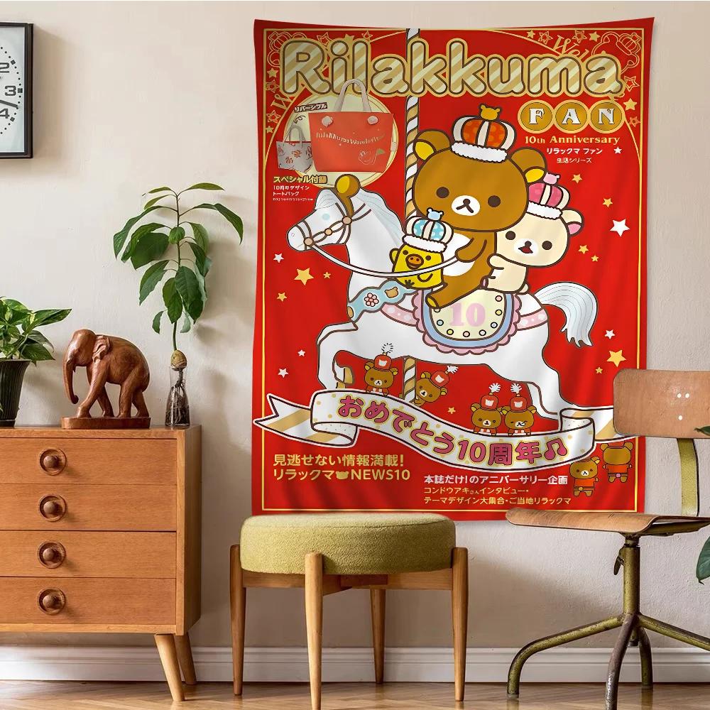 Japan Anime Cute Cartoon Rilakkuma Hanging Bohemian Tapestry Bohemian Wall Tapestries Mandala Kawaii Room Decor