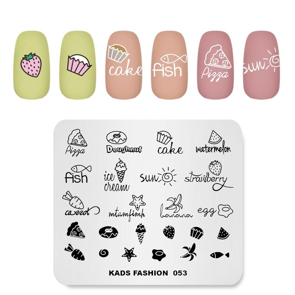 KADS Nail Art Template Fashion 053 Manicure Stamper Plate for Stamping Nails Professional Stencil for Nail Printing Images