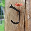 4x Nail Shaped Wall Hooks Iron Hangers Rustic Decoration Organization Coat for