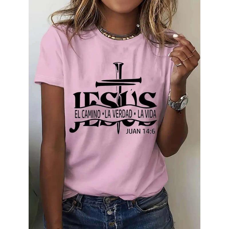 Summer Round Neck 3D Fashionable and Minimalist Print Top Fashionable Casual Short Sleeved Women's T-shirts