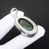 Blå Flashig Labradorit Ädelsten Handgjord 925 Sterlingsilver Hänge Naturlig Labradorit Hänge Oval Design Hänge Svart Regnbåge Smycken För Gåvor