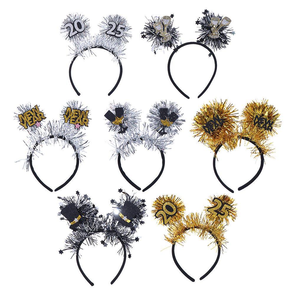 Black Gold 2025 New Year Headbands Wear-resistant Cosplay Headbands  Costume Party Accessories