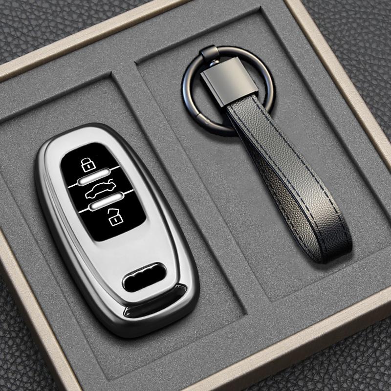 Fashion Car Key Case Cover For A4 B9 A5 A6 8S 8W Q5 Q7 4M S4 S5 S7 TT TTS TFSI RS Protector Shell Fob Accessories