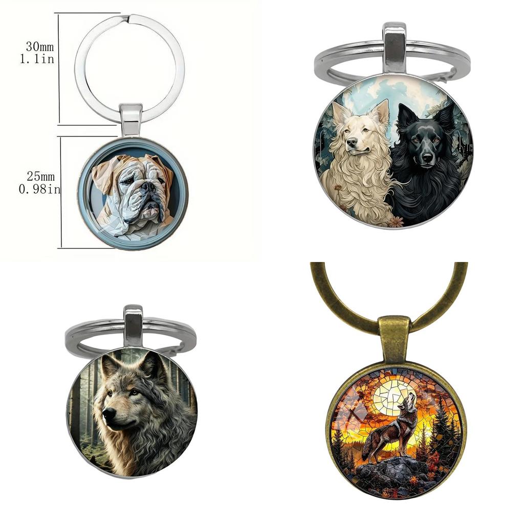 Classic Dog Keychain Alloy Retro Style Gift For Friends And Family