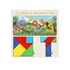 Wooden Children's Puzzle Tetris Tangram Game Chess Three-in-one Puzzle Building Block Early Education Toy Building Block