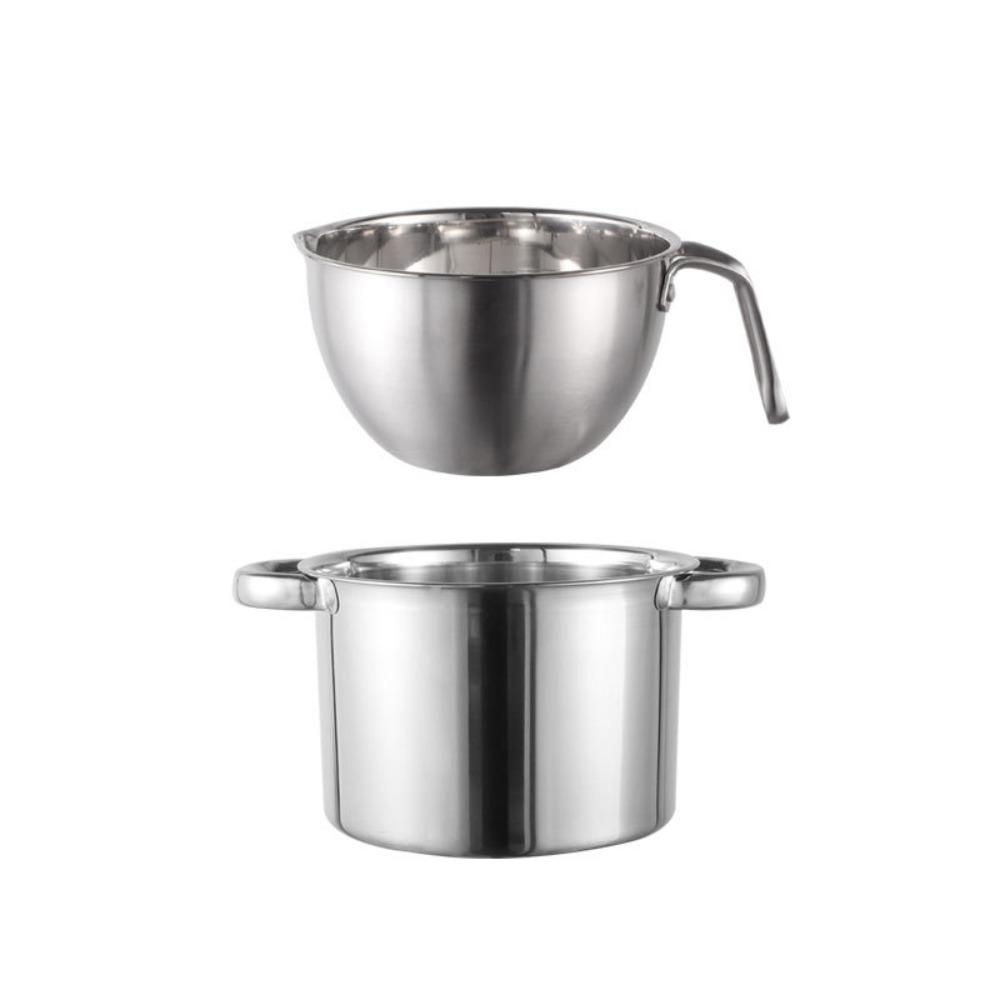 

V Shape Flow-through Port Chocolate Melting Pot Set with Scale Butter Heating Pot Kitchen 1.25 L with 2.0 L серебряный