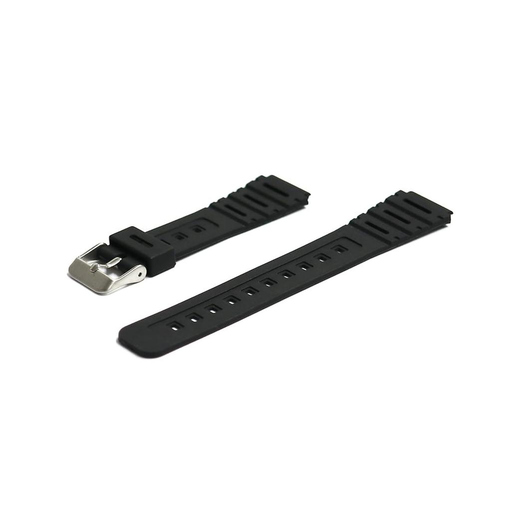 Casio AQS810W S800W SGW 300H 400H AE 1000 1300 1200 atd. Kompatibilní náhradní řemínek 18mm Guma [SOUBI] W-218 ca-023 (Černá)