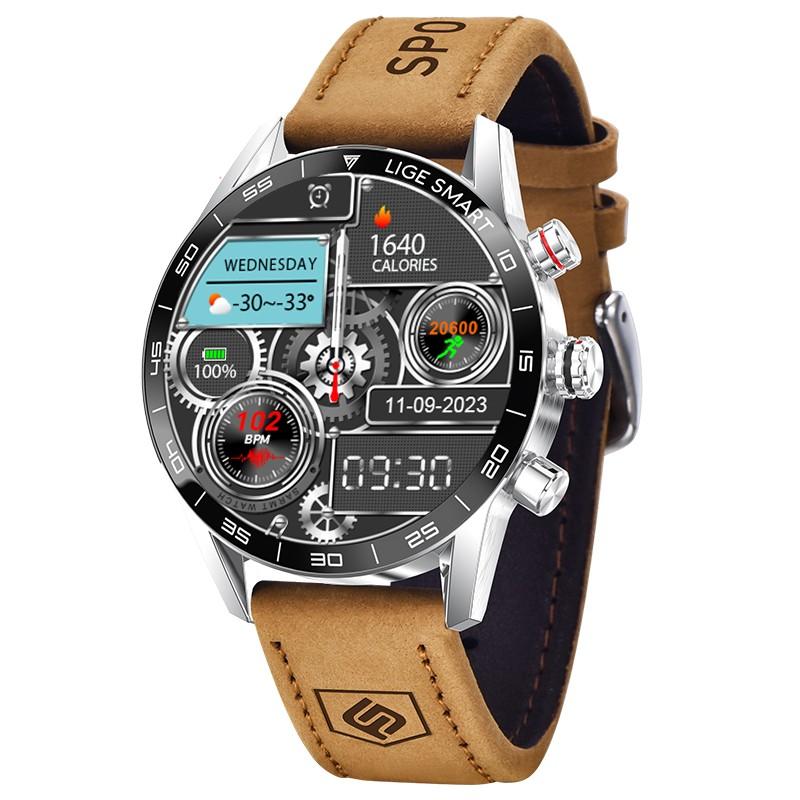 

Новые Прочные Военные GPS Умные Часы Мужские AMOLED HD Экран Пульс Bluetooth Звонок Водонепроницаемые Уличные SmartWatch серебряный
