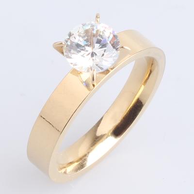 Eheringe 4mm goldfarben Flach kleiner Zirkon Edelstahl Eheringe für Frauen Männer