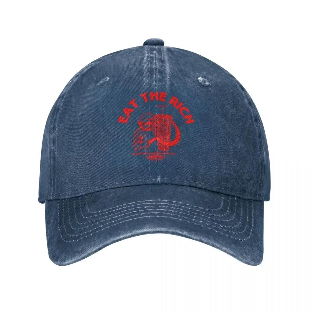 Jedz Bogatych Kebab Unisex Styl Czapki z Daszkiem Bawełniane Czapki z Efektem Zniszczenia Czapka Vintage Outdoor Treningi Prezent Czapka Snapback