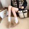 [Youshilai] Sweet Bow Loafers Women's Winter 2025 New Shallow Mouth Casual Versatile One Pedal