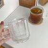 340ml Coffee Mug Vertical Striped Coffee Cup Transparent Glass Without Lid Large Capacity Stackable Water Drinkware Beverage Cup