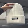Hat Men's Winter Fashion Alphabet Wool Hat Ear Protector Solid Color Warm and Cold Knitted Cold Hat Women