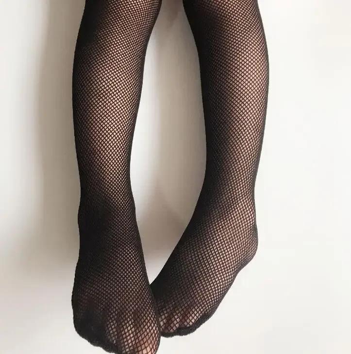 Kids Fashion Fishnet Tights Children Black Net Grid Pantyhose Stocking Stuffers Baby Girls Mesh Stockings Fit 130-160cm Height