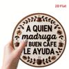 Coffee Themed Spanish Quote Home Decor Metal Tin Sign
