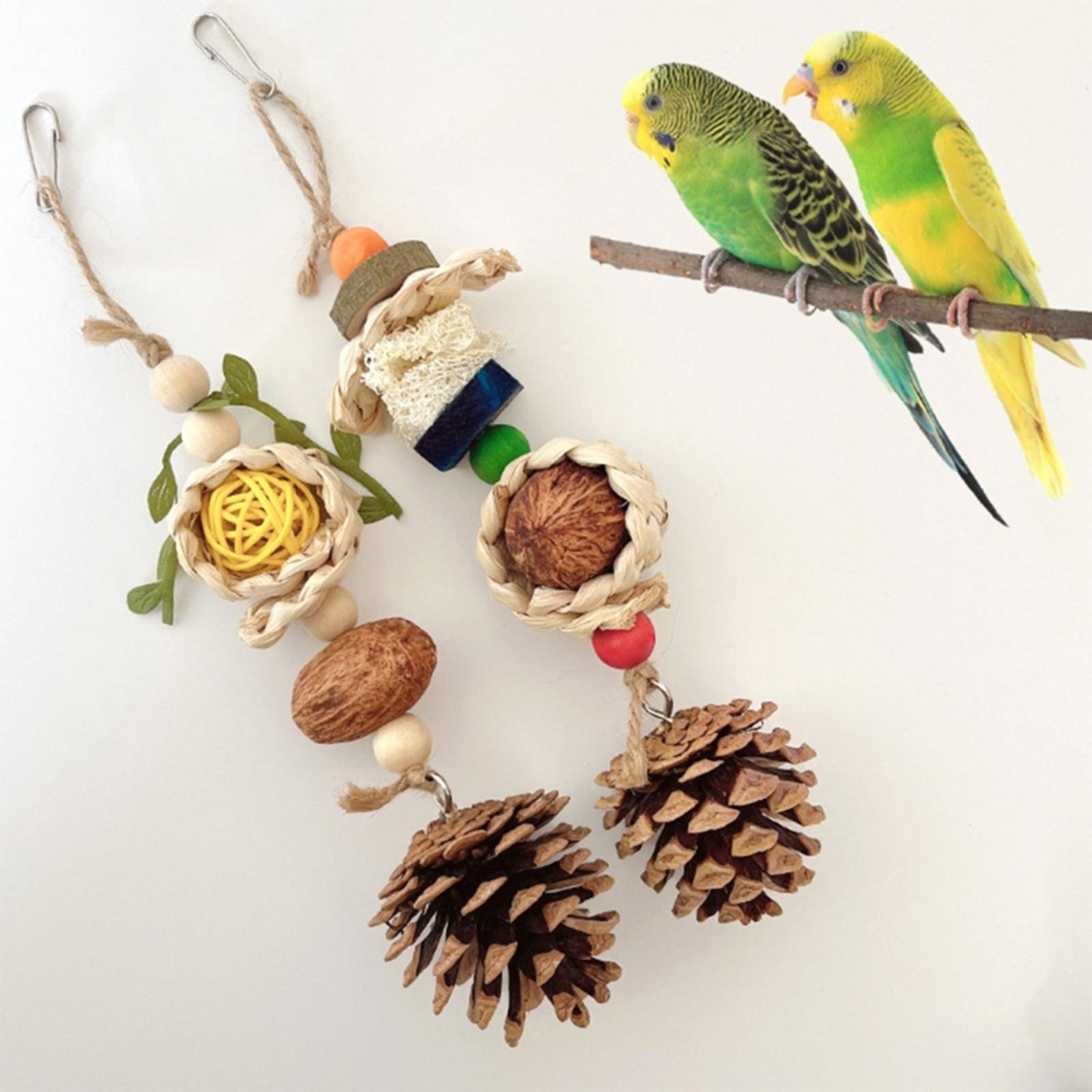 

Bird Chewing Toy Funny Cotton Rope Parrot Toy Resistant Bird Tearing Toy Cockatiels Training Toy one size