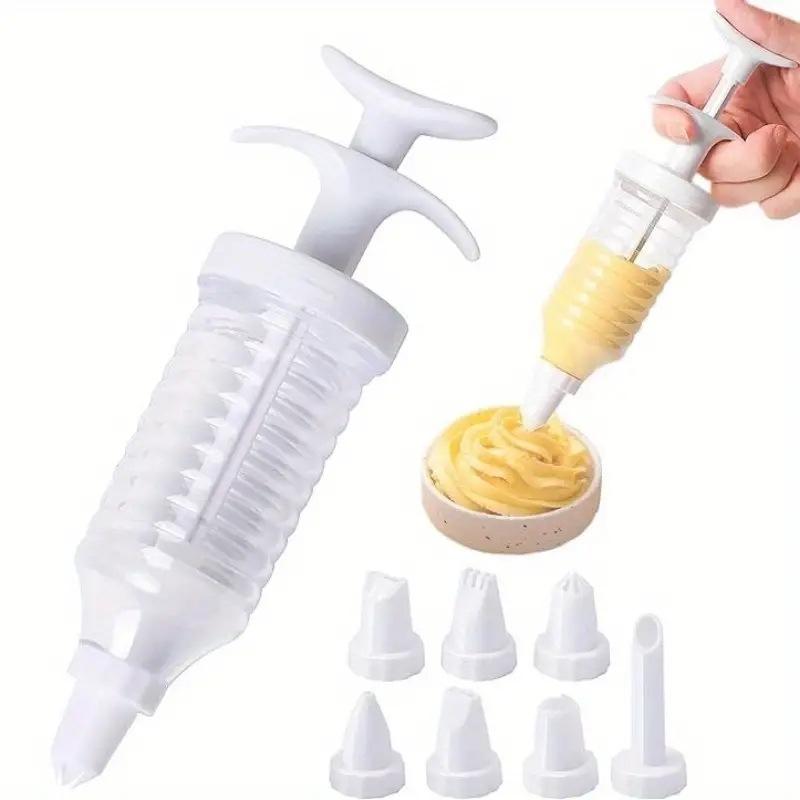 8 Nozzles Cake Decorating Gun Multi-Purpose Icing Sugar Frosting Tool with Tips Buttercream Cookie Cupcake Pastry