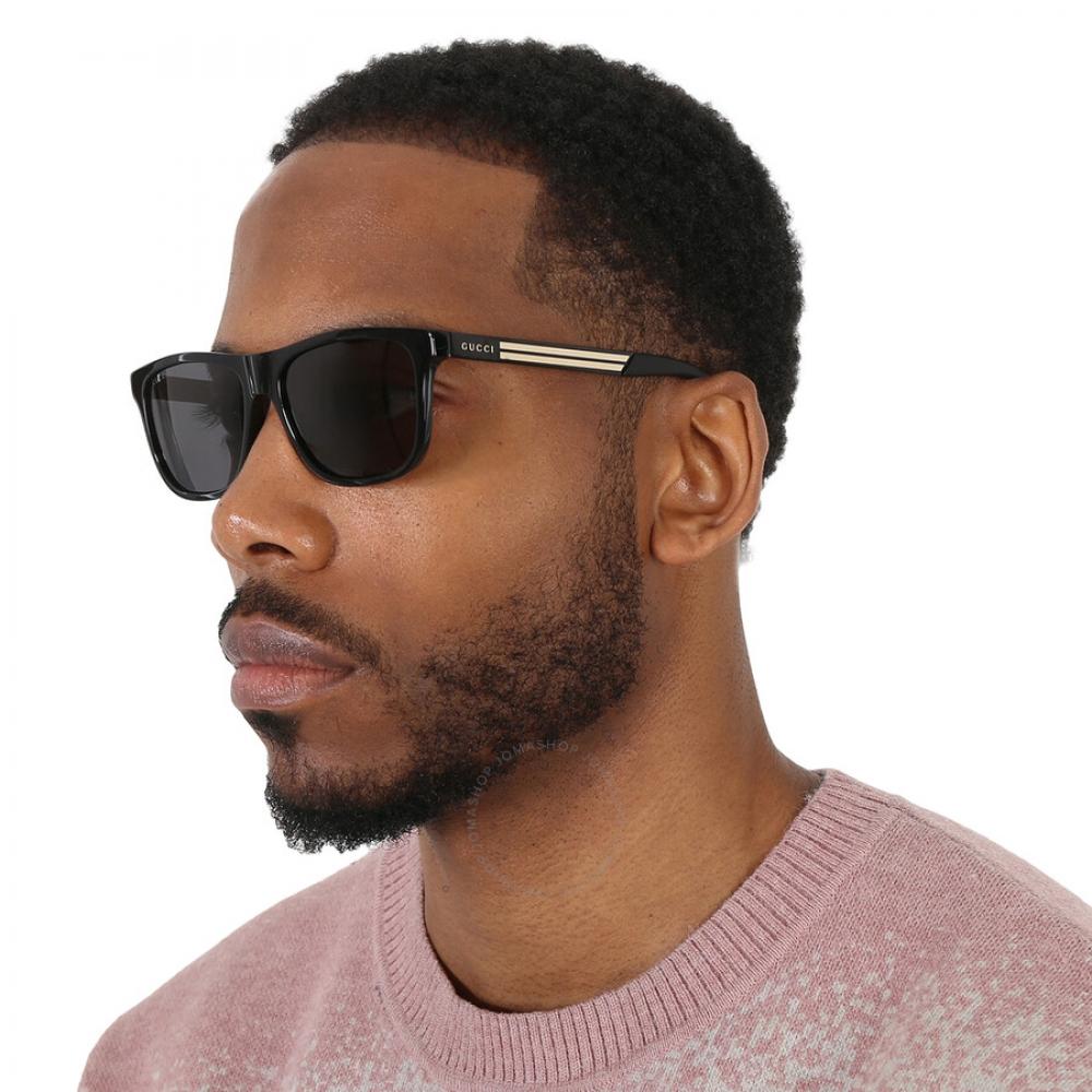 Gucci Occhiali da sole da uomo rettangolari grigi GG0687S 001 57