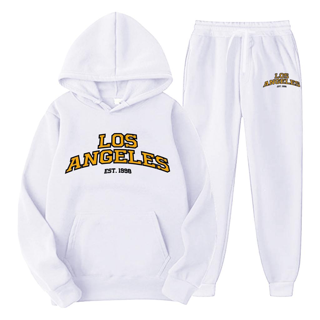 Men's suit pullover sweatshirt sweatpants set sweatshirt set fashion fleece men's hoodie