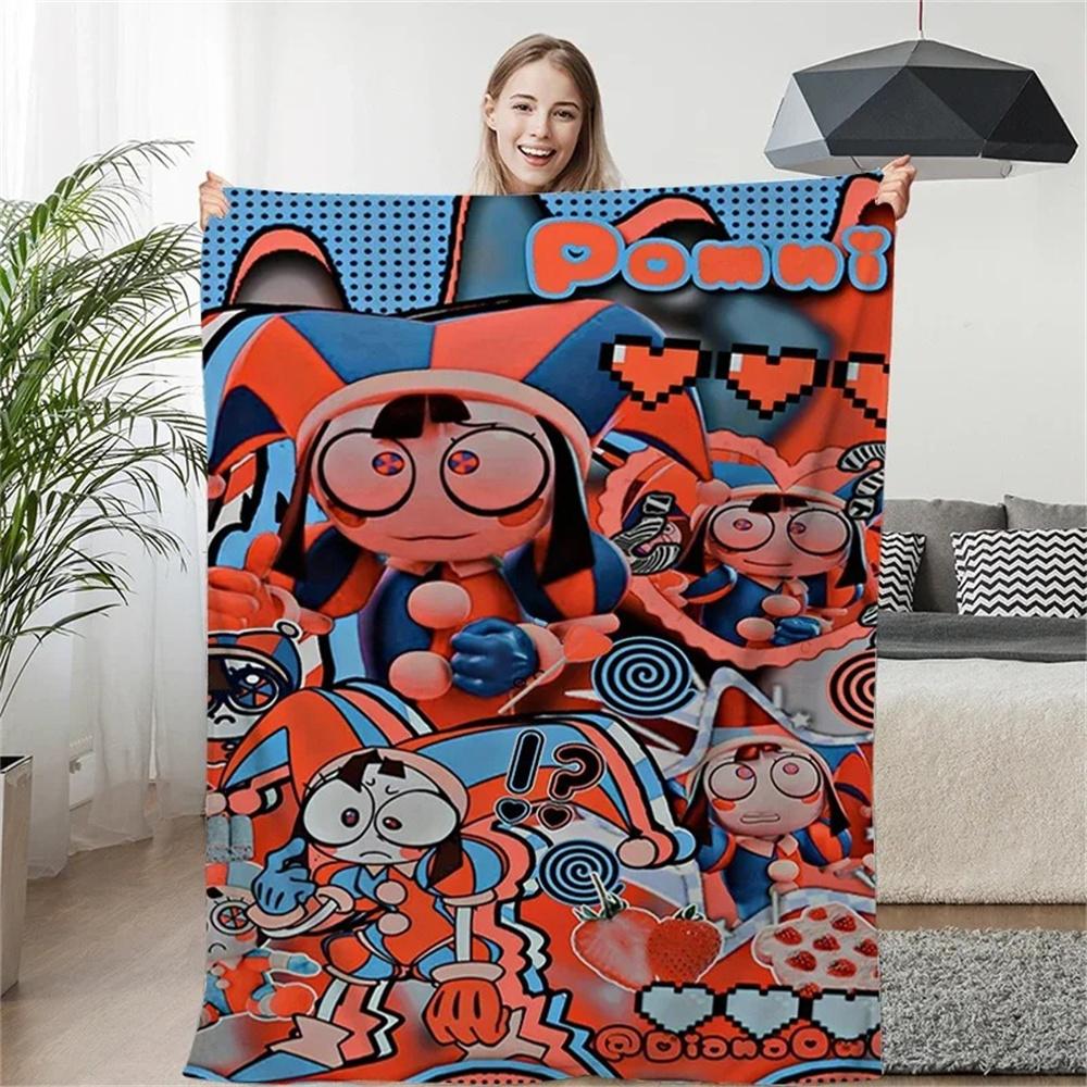 THE AMAZING DIGITAL CIRCUS Cartoon Blanket Warm Flannel Blankets Soft Cozy Blanket Sofa Travel Blanket Bed Linings Birthday Gift