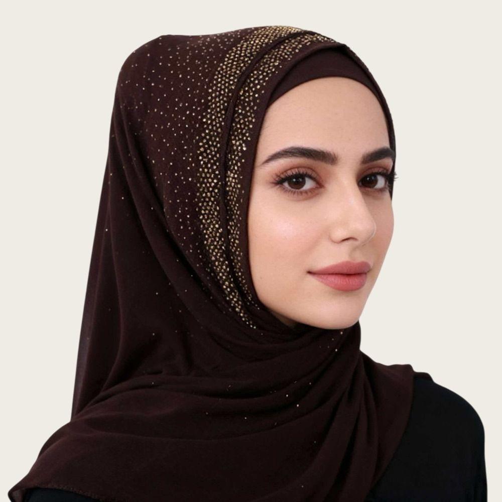 New Chiffon Muslim Instant Turban Breathable Full Cover Islamic Crinkle Shawl Solid Color Islamic Headscarf