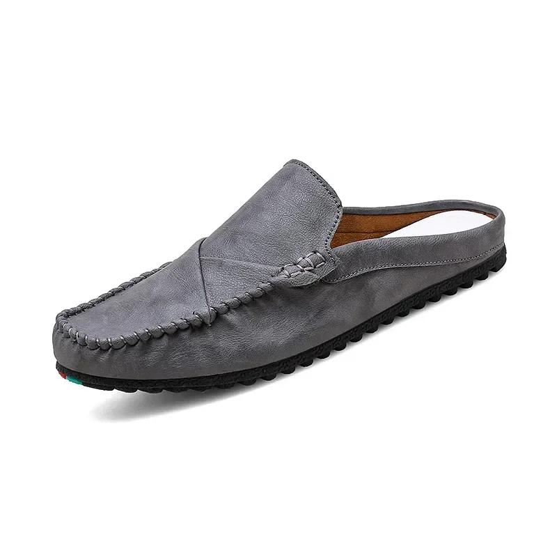

Fashion Men Outdoor Walking Loafers Breathable Mens Slippers Light Comfortable Casual Moccasins Shoes for Men Botas Para Hombre Zapatos 39 серый