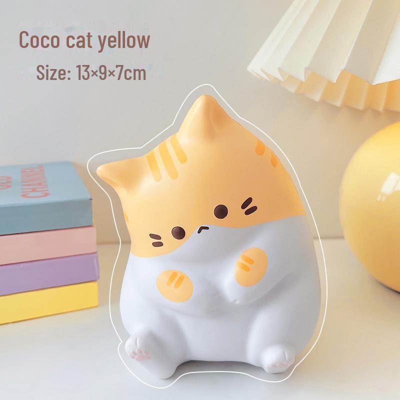 Cartoon Coco Cat Stress-Relief PU Toy - Rebound Decompression Desktop Ornament