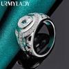 Orologio URMYLADY Argento Sterling 925 Zircone Rotondo Anello 6-10 Per Donne Gioielli Moda Charm