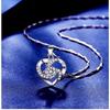 Pt950 White Gold Eternal Heart Pendant Necklace - Women's Fashion Clavicle Chain