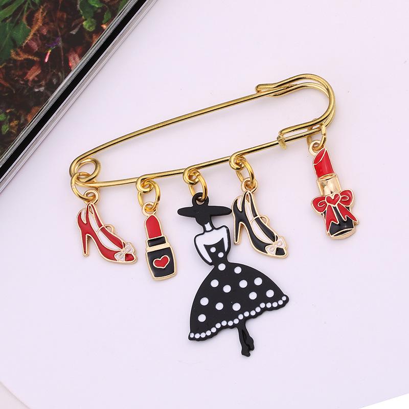 Women's Lipstick Brooch: Versatile Alloy Hat/Bag Pin Accessory