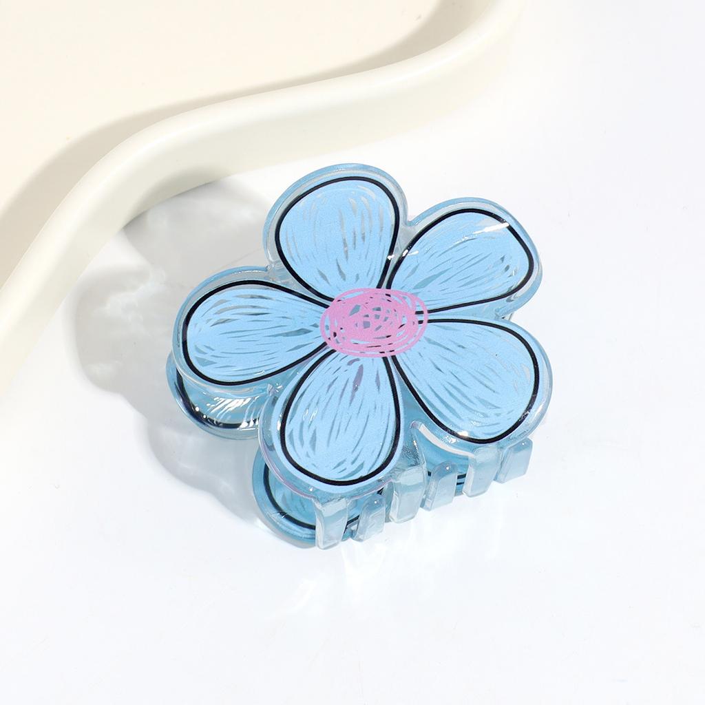 1pc Manga flower hair clip, girlish style, disheveled temperament, grabbing clip, internet celebrity, large shark clip