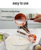 Gold-Plated Stainless Steel Measuring Cups & Spoons with Solid Wood Handles and Scale Markings for Baking.