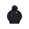 Solid Color Logo Patch Fashion Windproof Warm Puffer Jacket Men Outerwear Deep-Black T11M242909F-BK