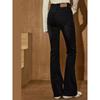 Coolhut Women's Black High-Waisted Flared Jeans Slimming Versatile Long Pants That Cover the Body
