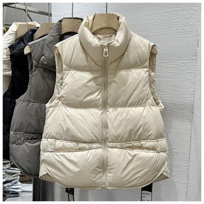 Gilet Corto Imbottito in Cotone da Donna Primavera Autunno Inverno Vestibilità Ampia Giacca Esterna Gilet Caldo Canottiera Giacca Cardigan