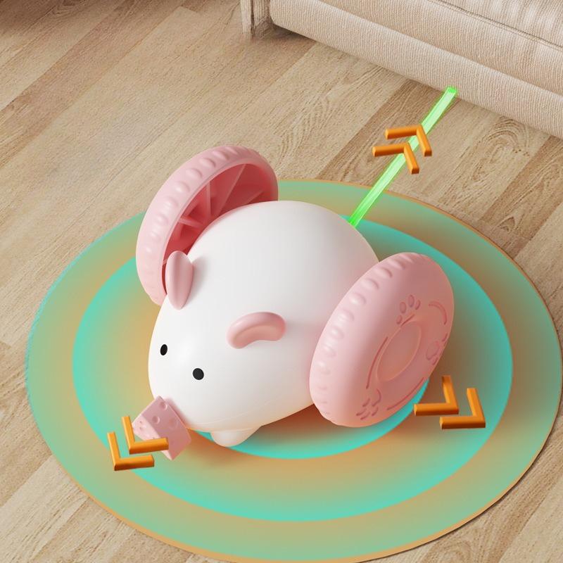 Electric Cat Teaser Mouse Car Cat Toy Interactive Rechargeable Automatic Kitten Toy Intelligent Obstacle Kitten Training Cat Toy
