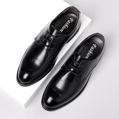 Business Dress Leather Shoes Men's Leather Soft Sole Pointed British Casual Shoes Groom Sole Suit Wedding Shoes Foreign Trade