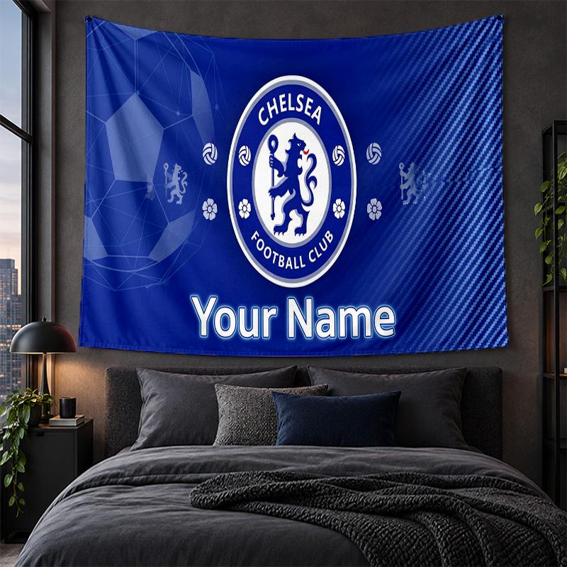 Personalized Tapestry Wall Hanging Chelsea FC Pattern Art Background Cloth
