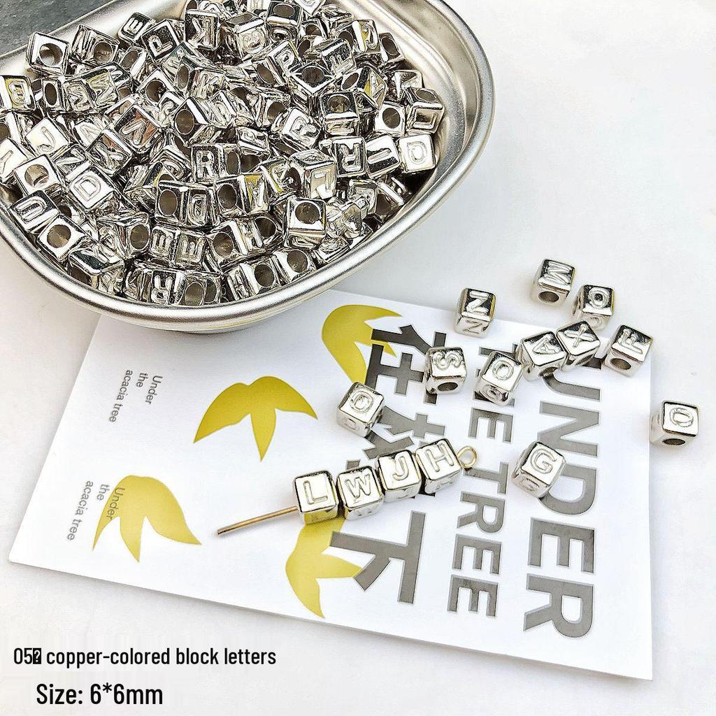 10g Black Outline Smiley Face Square Letter Beads for DIY Handmade Beading